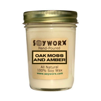 Soyworx Mason Jar Candle - Oakmoss & Amber