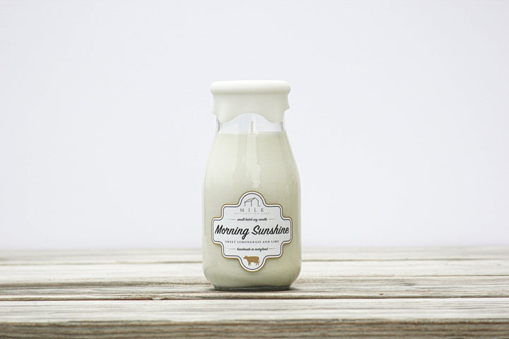 Milk Bottle Candle - Sandalwood & Cassis