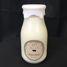 Milk Bottle Candle - Barn Wood