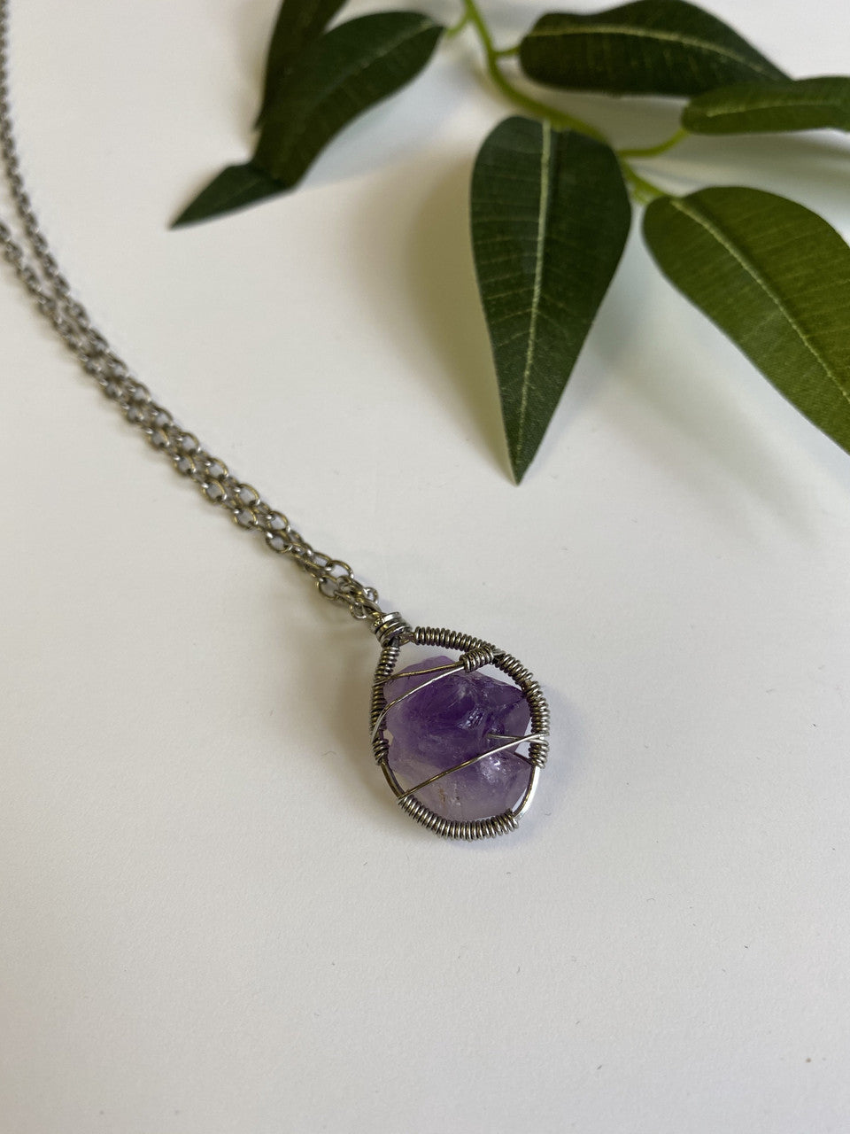 Necklace - Amethyst & Stainless Steel