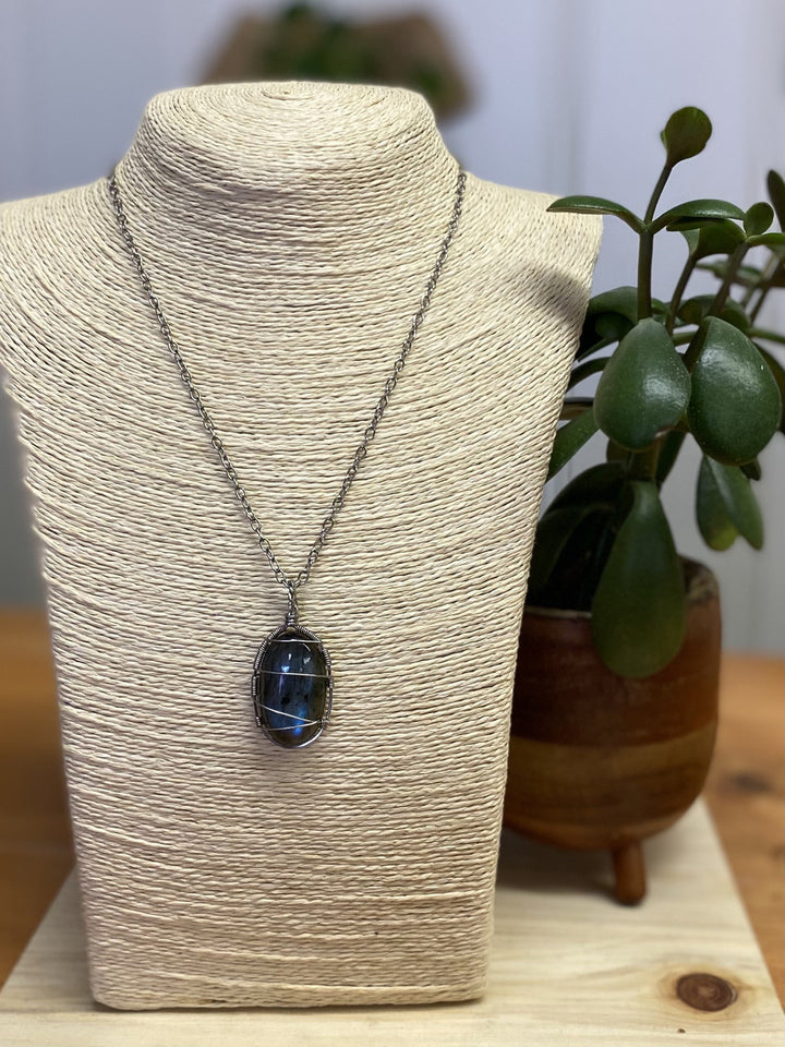 Necklace - Labradorite & Stainless Steel