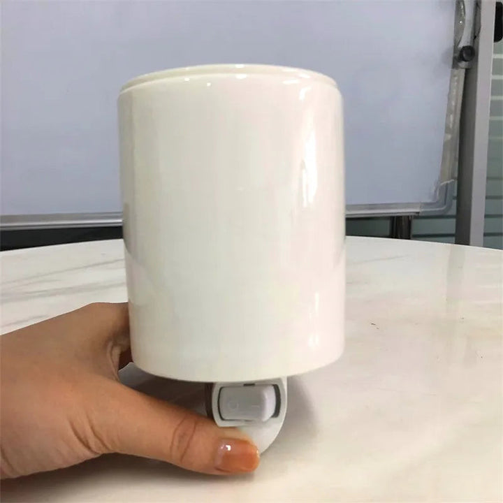 PLUG-IN WHITE CERAMIC ROUND WAX WARMER