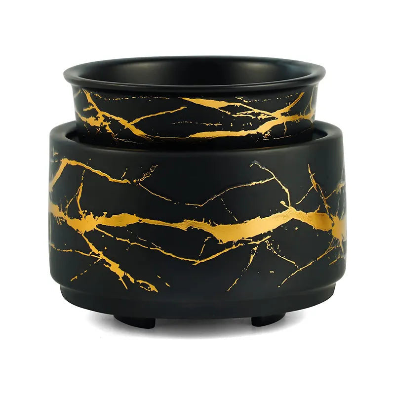 BLACK/GOLD MARBLE WAX WARMER