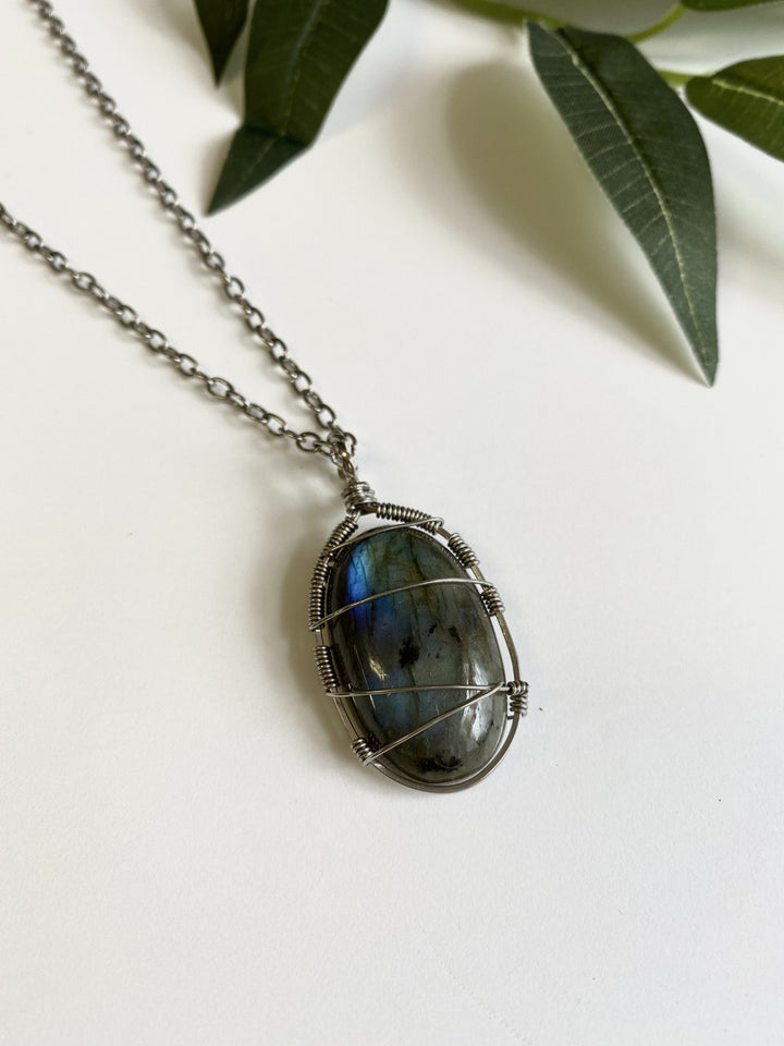 Necklace - Labradorite & Stainless Steel