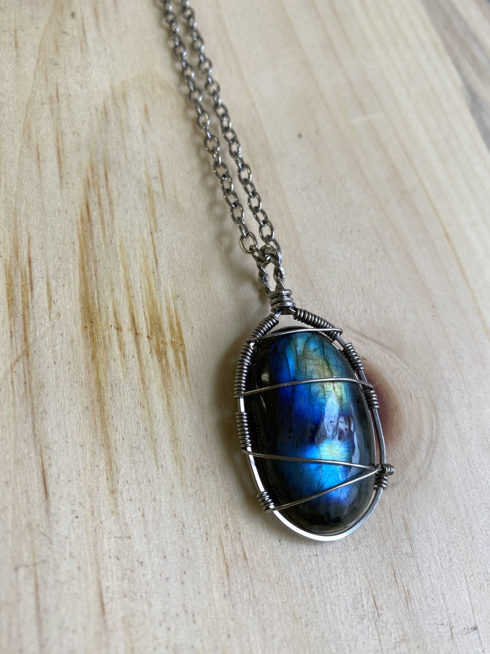 Necklace - Labradorite & Stainless Steel